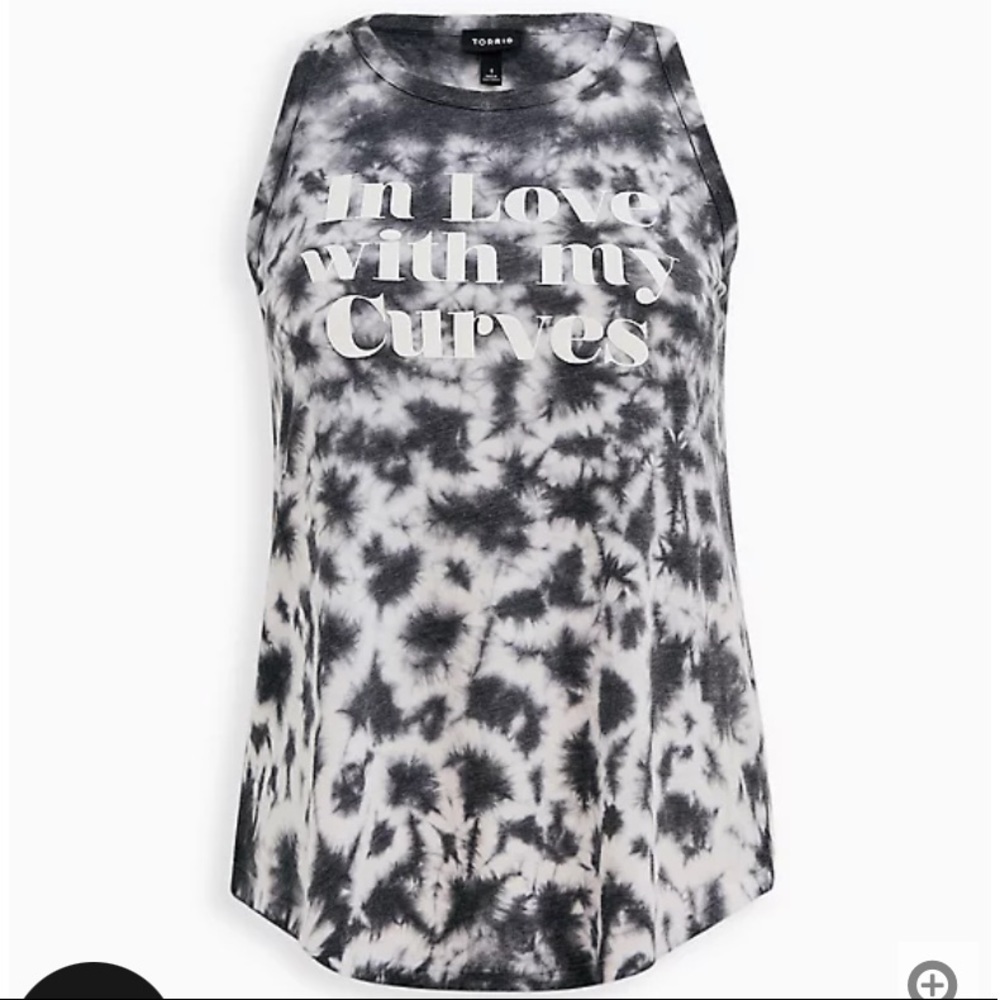 New with tag torrid in love with my curves tie-dye tank top 5x black